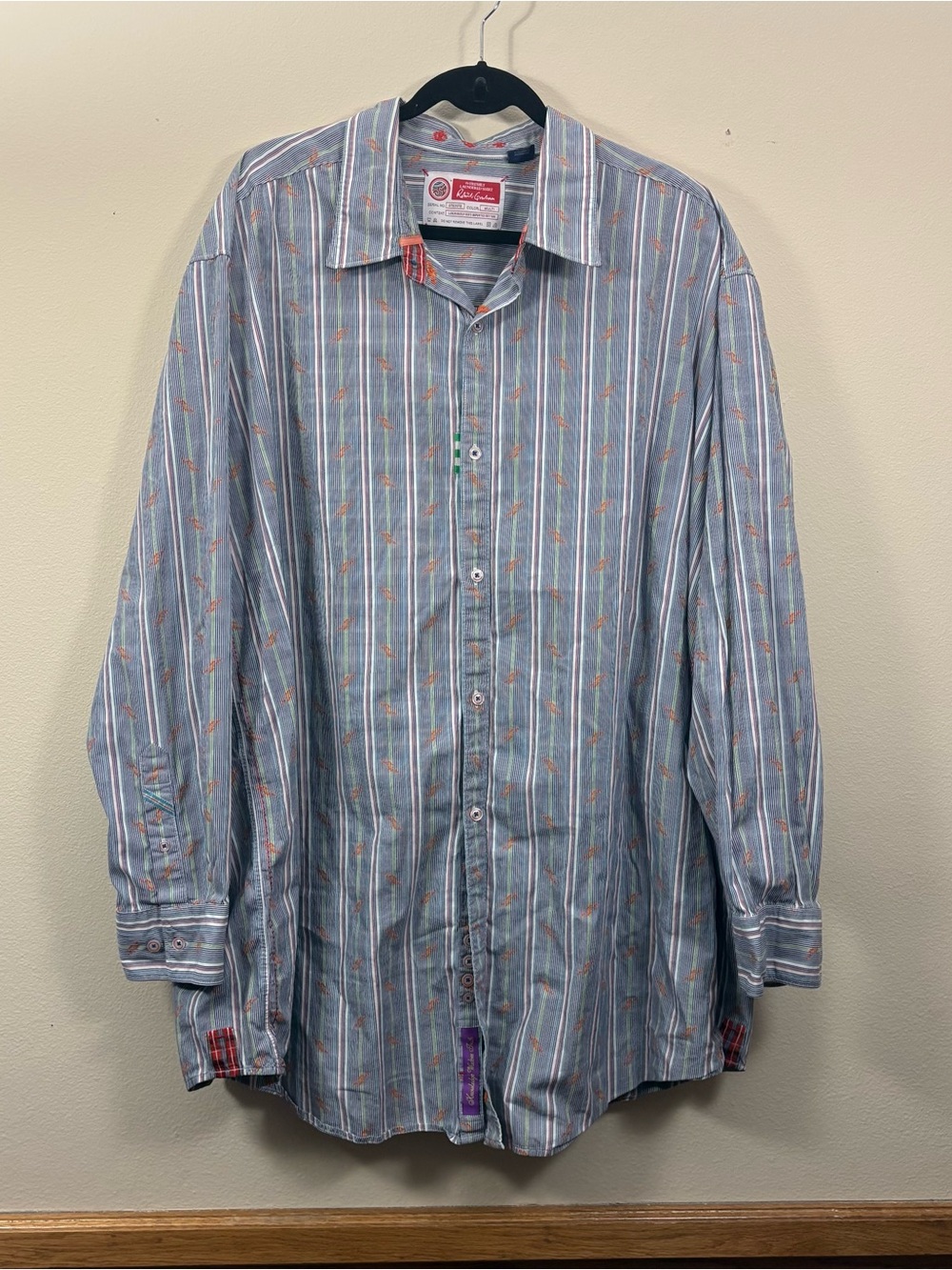 Robert Graham button-down striped shirt men’s 3XLB freshly laundry luxury